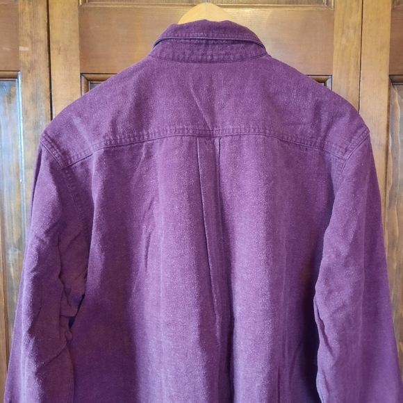 L.L. Bean 100% cotton burgundy flannel button down shirt 0 WU88 size large - Picture 8 of 10